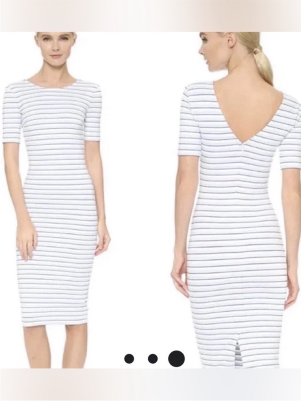 Veronica Beard Verita V-Backed Striped Pencil Dress